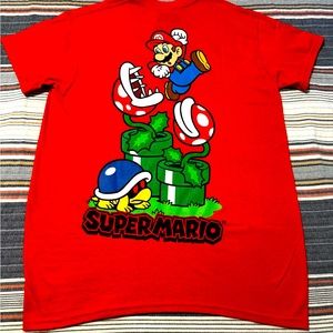 Super Mario shirt piranha garden Nintendo Men’s Small NEW Isaac Morris Ltd. NWT